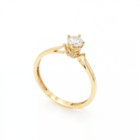 Luz Serena – Anel Solitário em Ouro 18k