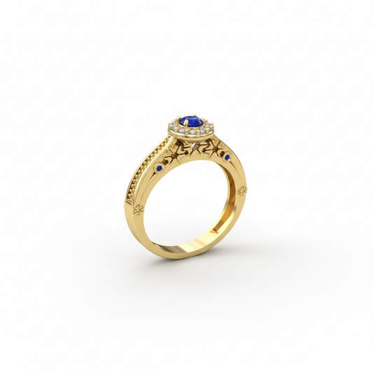 Anel de Formatura Agronomia em Ouro 18K com Zircônias – Coleção Raízes do Campo