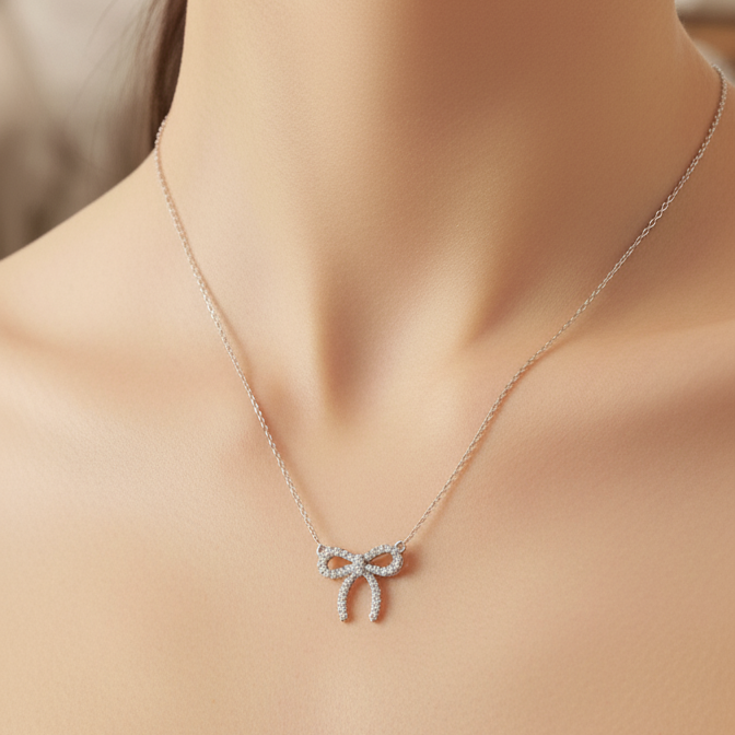 Colar Laço de Luz em Prata 925 com Corrente Veneziana e Fecho Bóia