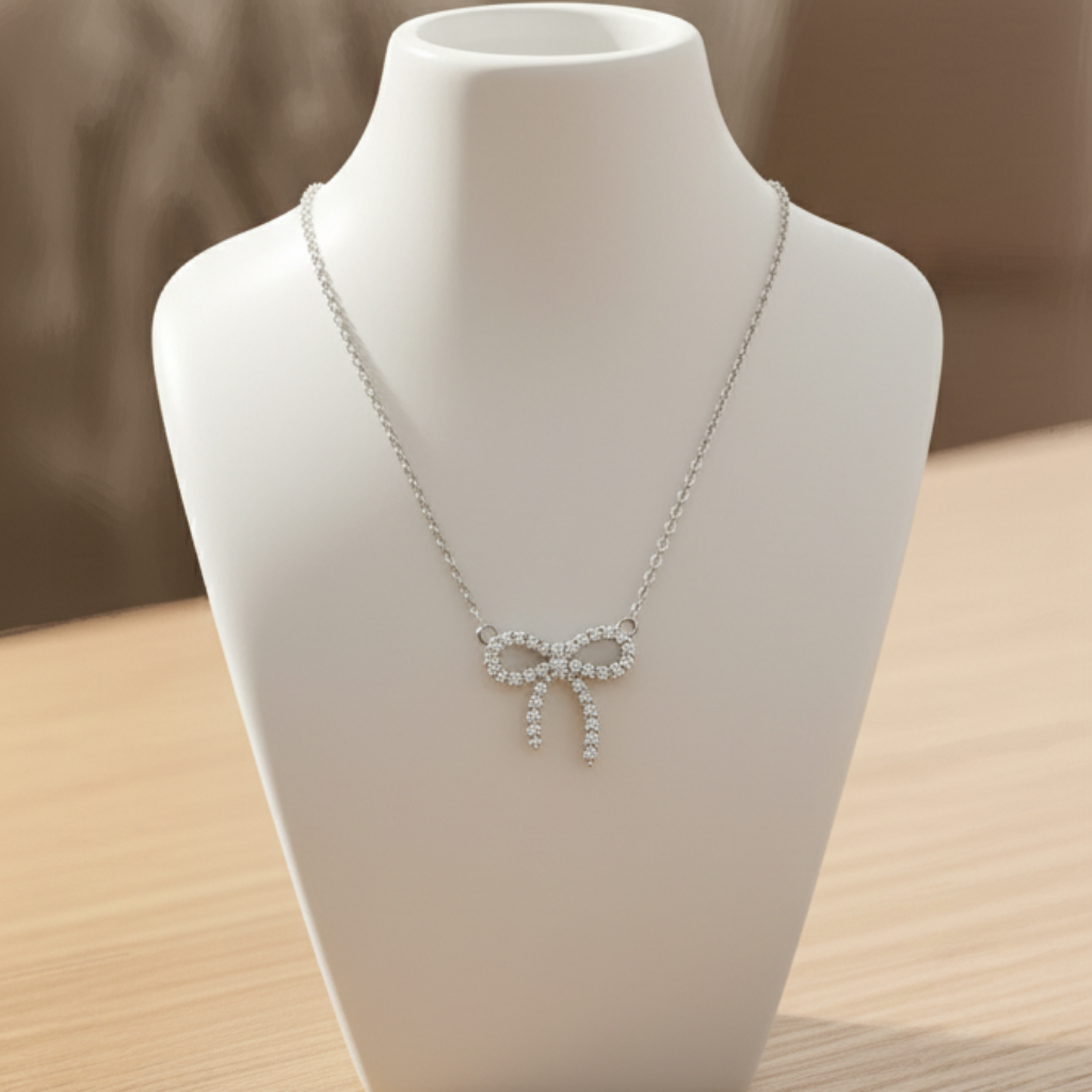 Colar Laço de Luz em Prata 925 com Corrente Veneziana e Fecho Bóia