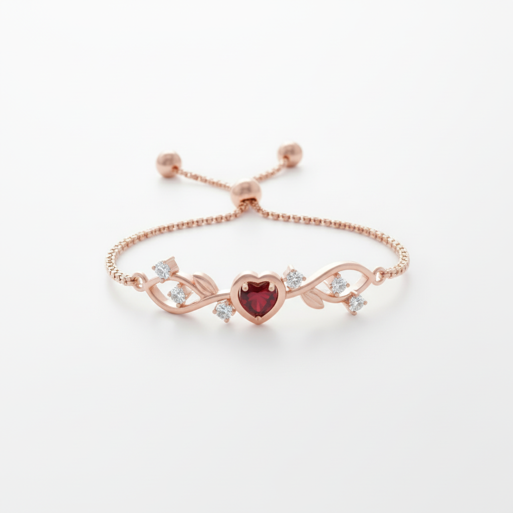 Pulseira Jardim Encantado Branca de Neve em Ouro Rosé 18k