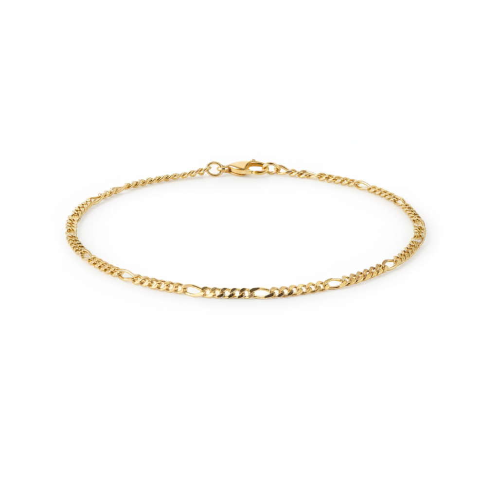 Colar "Aurora Elegante" em Ouro 18K com Elo Figaro e Elo Grumet