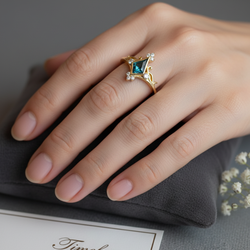 Anel Cristal do Baile Cinderela em Ouro 18k